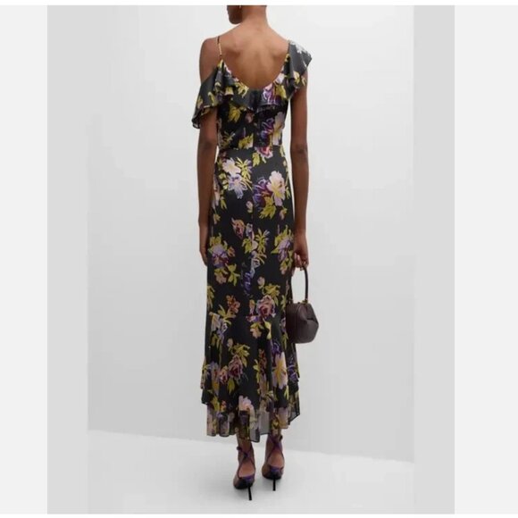 Cinq à Sept Nara One-Shoulder Ruffled Floral Midi-Dress - Picture 5 of 5